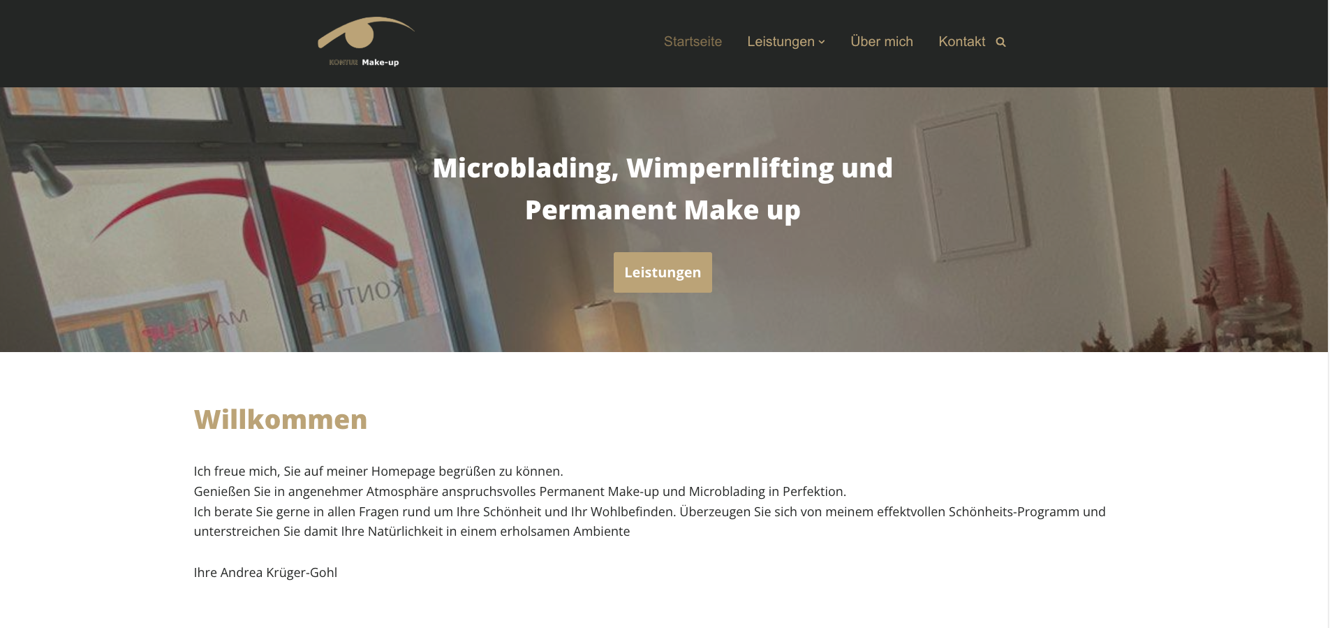 Alter Webauftritt des PMU- und Kosmetikstudios in Weimar