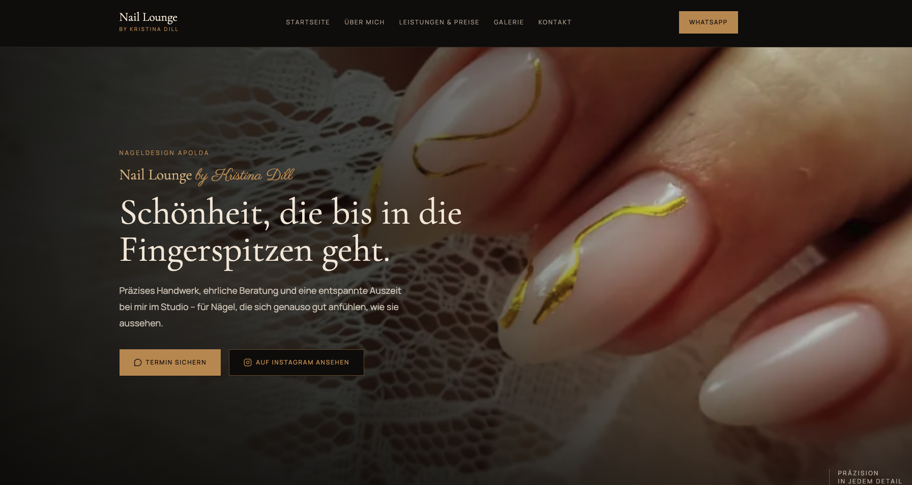 Neue Website der Nail Lounge by Kristina Dill in Apolda